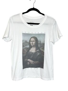 PS/LA Leonardo Da Vinci Mona Lisa Art to Wear Graphic Print Tee size Smal